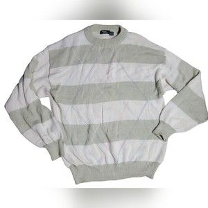Vintage Gilbert & Lodge Striped Pastel Ctton Blend Argyle Sweater Size XL